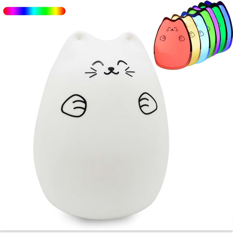 Colorful Cat Silicone LED Touch Sensor