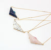 Natural Stoneinlay Triangle Short  Necklace